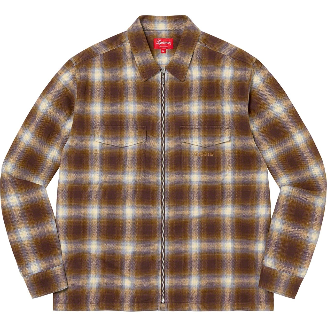 Shadow Plaid Flannel Zip Up Shirt view 3